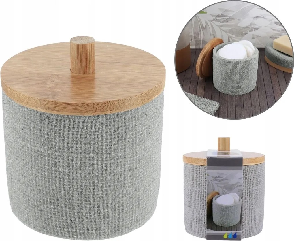 Fürdőszobai Vattakorong Tartó Szirmok Kozmetika. Pálcikák Rendszerező Doboz Szürke