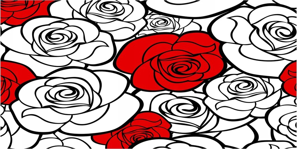 Fotó vászonkép edzett üveg Rózsa 140x70