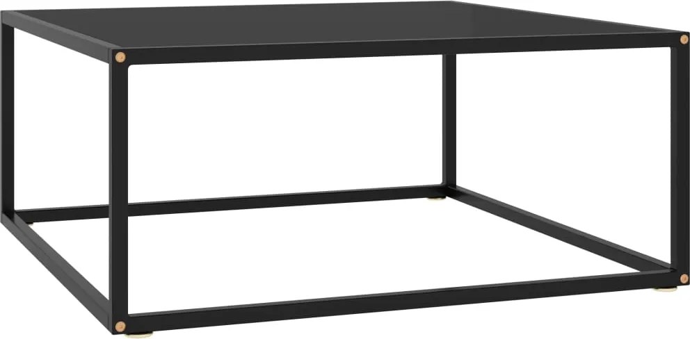 vidaXL fekete dohányzóasztal fekete üveggel 80 x 80 x 35 cm