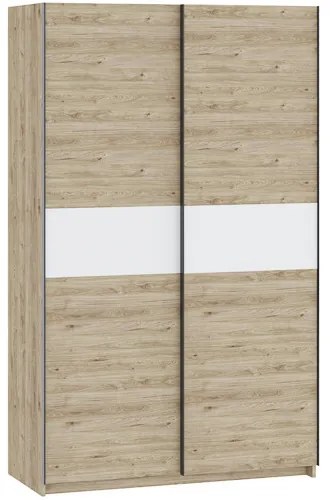 BERNO Gardróbszekrény Tölgy/Fehér Színben 120 cm