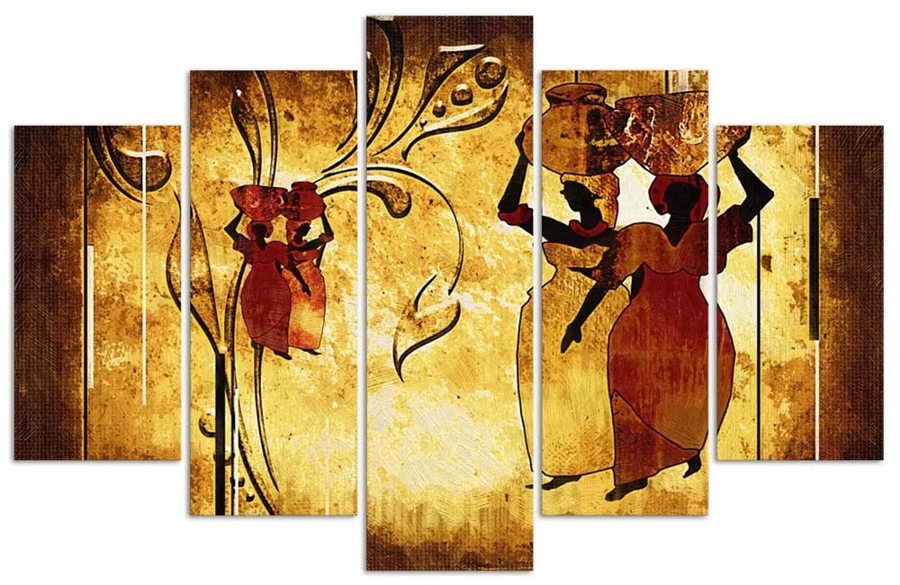Gario Vászonkép Afrikai nok - 5 részes Méret: 200 x 100 cm