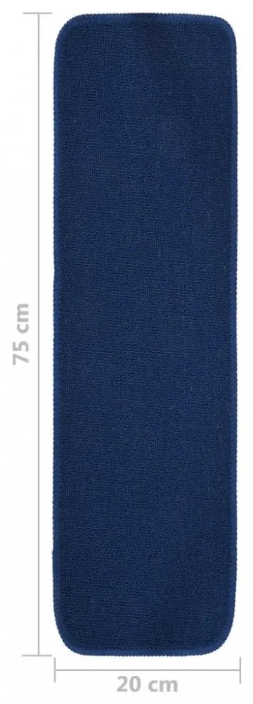 15 db sötétkék négyszögű csúszásmentes lépcsőszőnyeg 75 x 20 cm