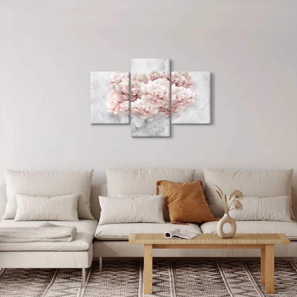 Kép - Rózsaszín virágok a falon (90x60 cm)