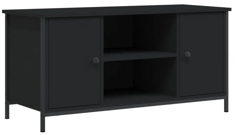 fekete szerelt fa TV-szekrény 100x40x50 cm
