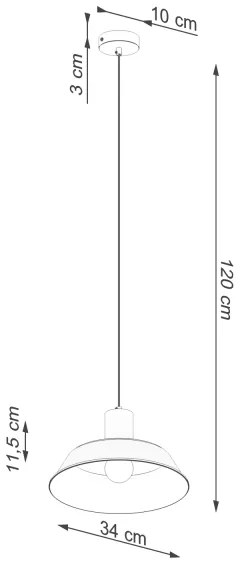 Sollux SL.1322 - Csillár zsinóron FANO 1xE27/15W/230V átm. 34 cm fekete