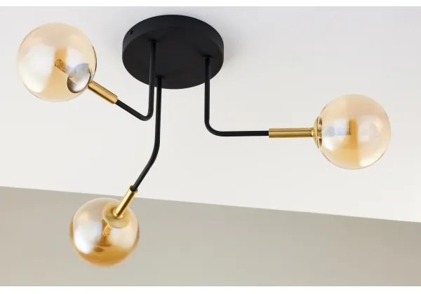 Jupiter 2037 - Felületre szerelhető csillár BURANO 3xG9/10W/230V fekete/arany/bézs