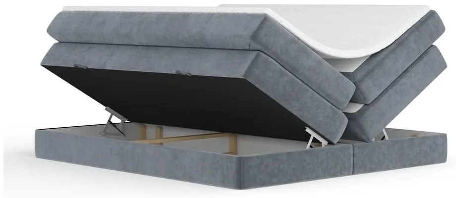 Sötétszürke ágyneműtartós boxspring ágy ágytámla nélkül 180x200 cm Juniper – Maison de Rêve