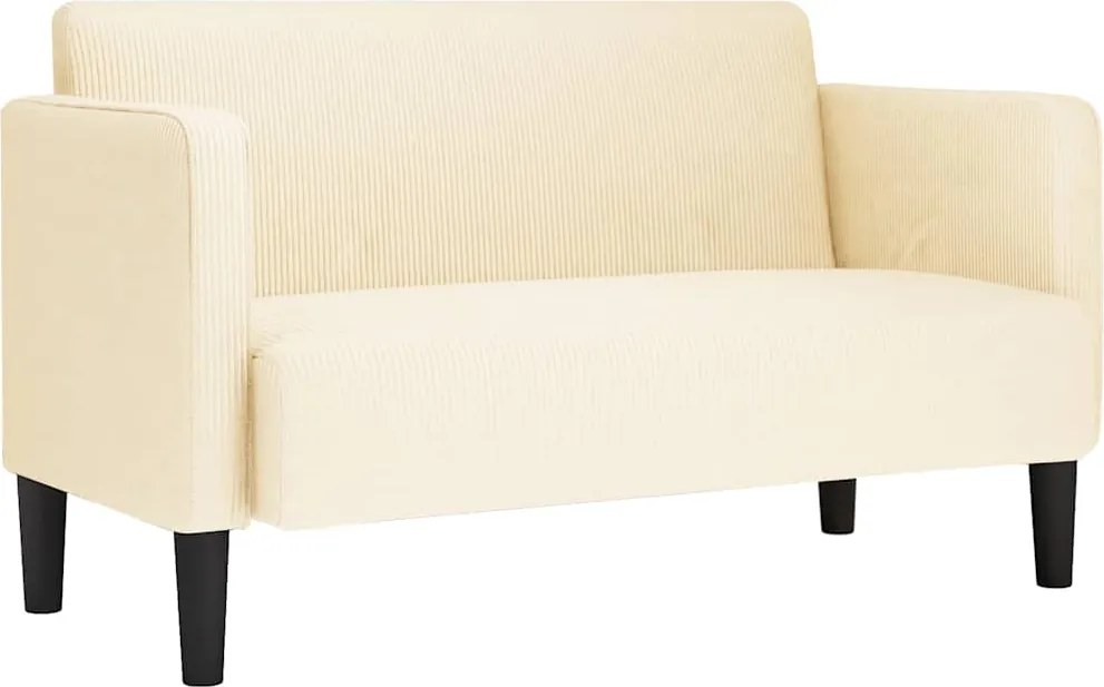 vidaXL krém kordbársony szövet loveseat kanapé 109 cm