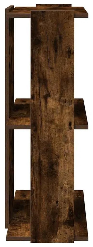 3 szintes füstös tölgy színű szerelt fa könyvespolc 60x30x80 cm