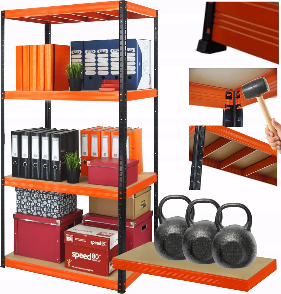 Helios fém tároló garázs állvány 180x120x45cm 4Px350kg Pl