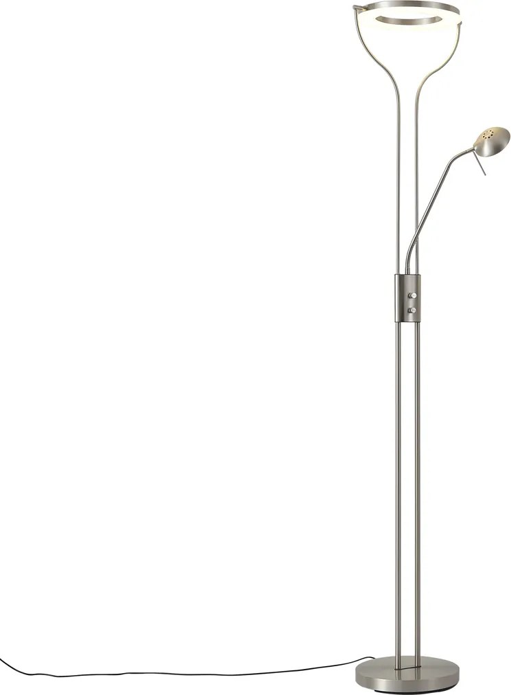 Modern állólámpa acélból olvasókarral, LED-del és dimmerrel - Divo