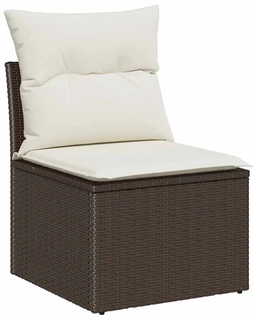 Kerti Kanapé Szett 7 pcs Barna és Beige 55 x 55 x 37 cm