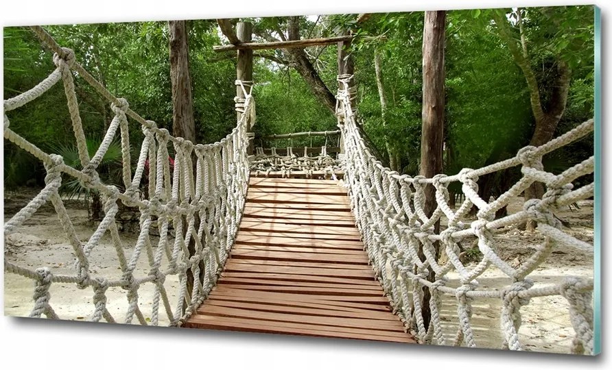 Fotó kép edzett üveg Fa híd 100x70