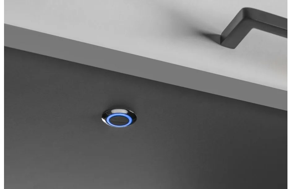 Kapcsoló, érintős, fényerőszabályozóval, 12V, Max 20W, mini AMP csatlakozóval, króm