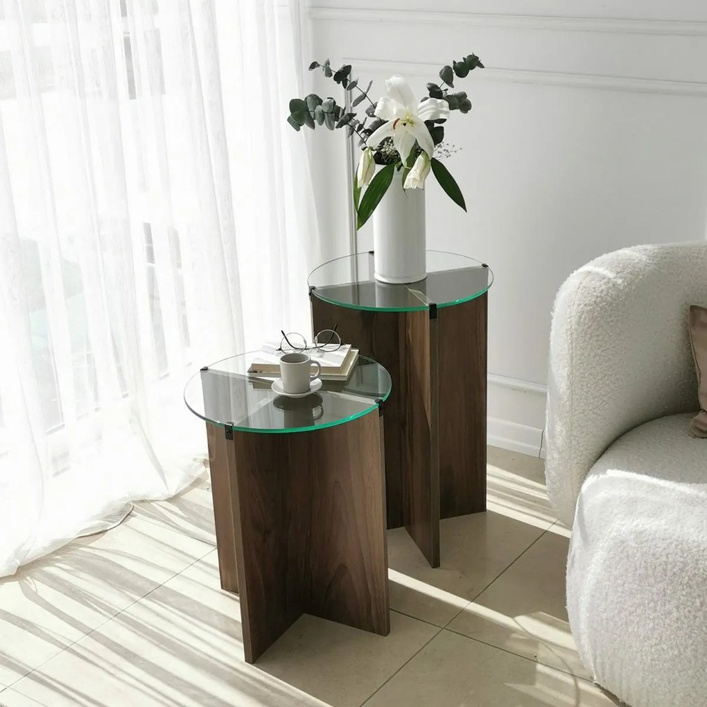 Lily Walnut kisasztal-készlet, 2 db