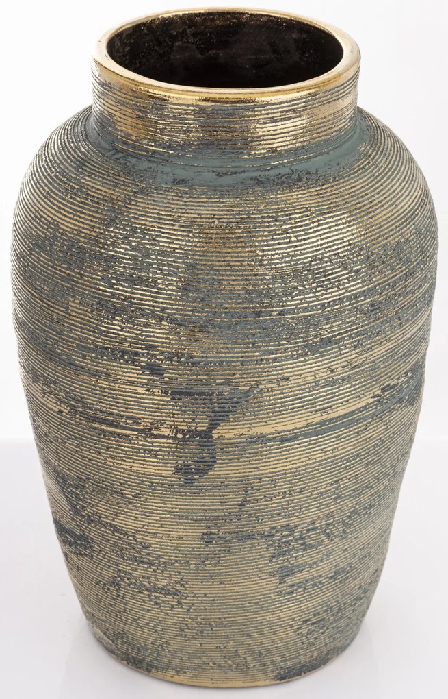 Váza kerámia kék, arany 31x20x20cm
