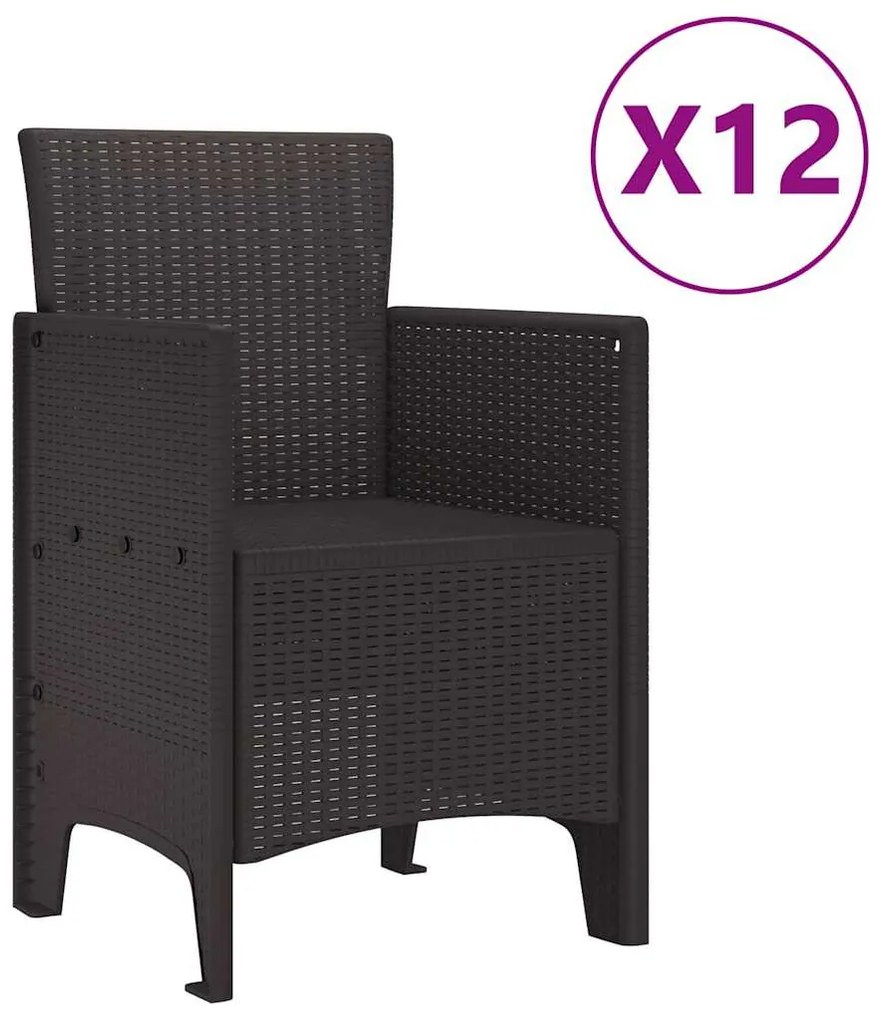 Kert étkező szett 13 pcs Barna Poli rattan