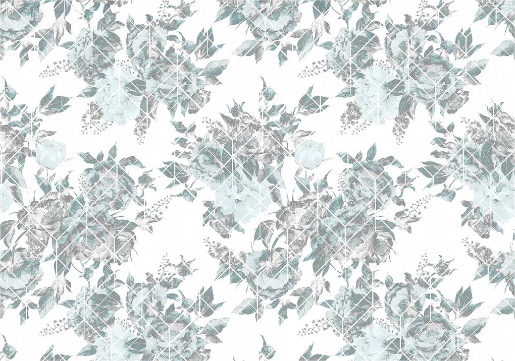 Fotótapéta Virágos Rombusz Rózsa Vinyl geometria 368x254 +ragasztó