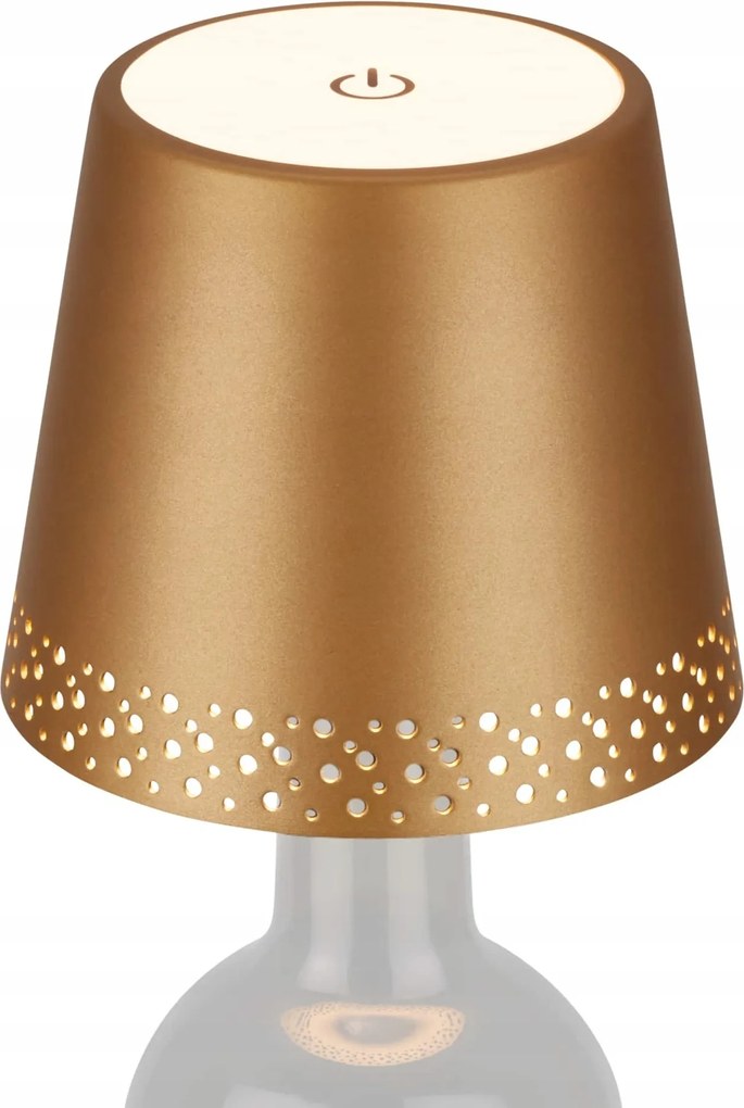 Briloner Led újratölthető palackos asztali lámpa, arany, 280 lm, Usb-c, IP44
