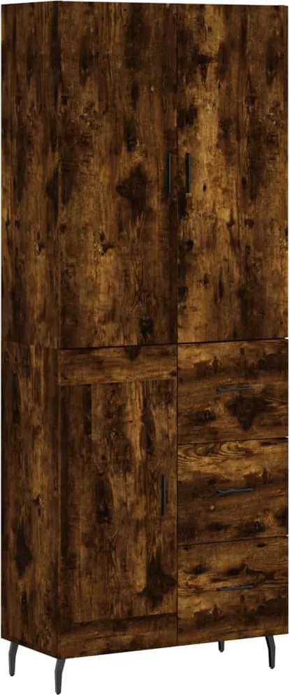 vidaXL füstös tölgy színű szerelt fa magasszekrény 69,5 x 34 x 180 cm