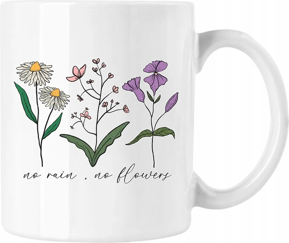 Bögre Virágok Vonalak Divat Művészet 7 Fehér 330ml