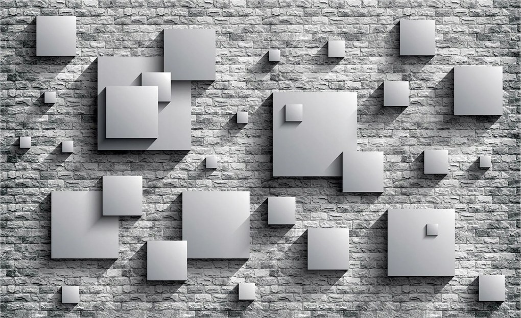 Fotótapéta Tégla geometria absztrakt szürke vinil 312x219 +ragasztó