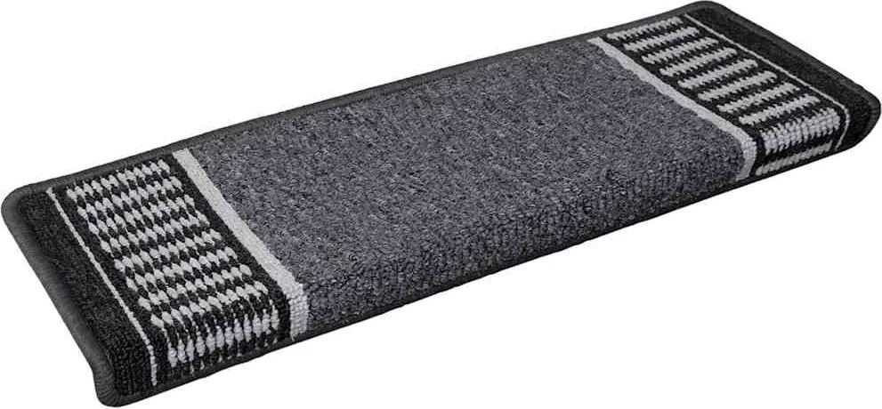 vidaXL Öntapadós lépcsőszőnyegek 15 pcs Antracit 65 x 21 x 4 cm