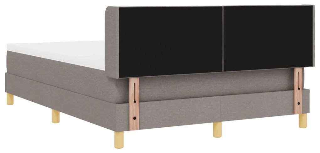 Box Spring Ágy Ágytakaróval, Bézs - 140 x 200 cm, Textil
