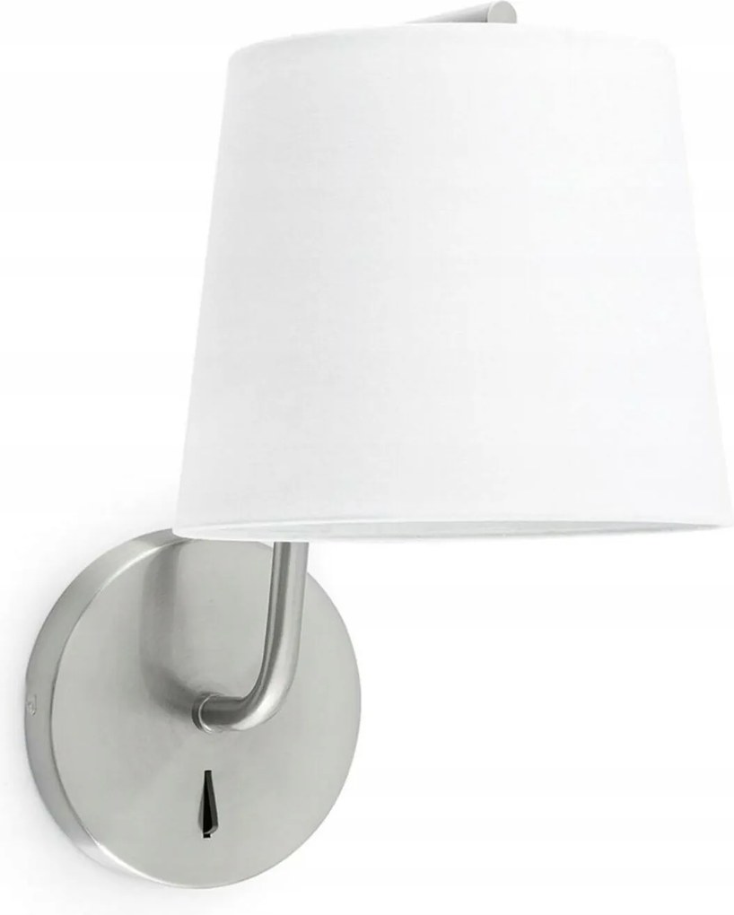Faro Berni fali lámpa, szatén nikkel, textil ernyő, E27, IP20