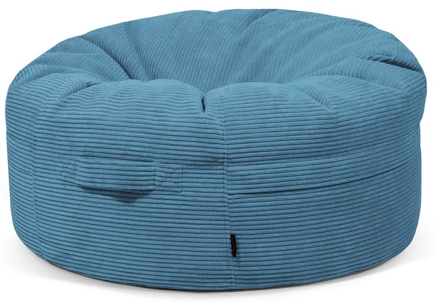 Kék kordbársony babzsákfotel Roll 105 – SLOWDOWN