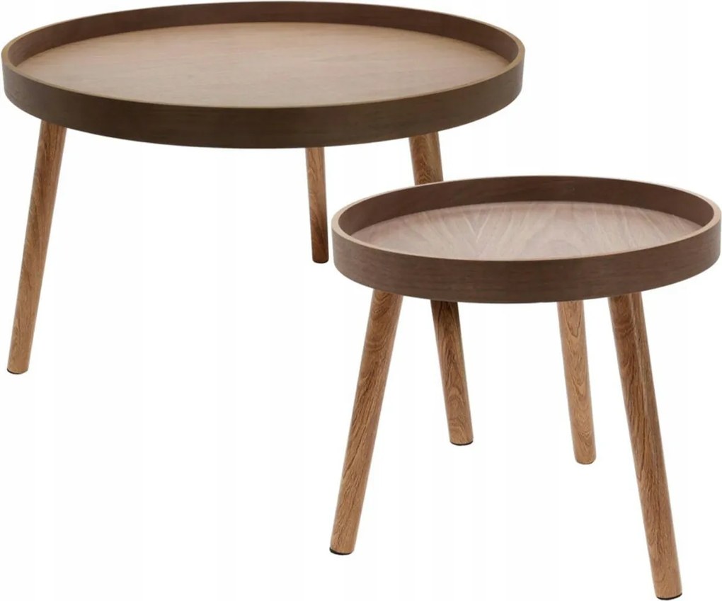 2 db Kisasztal Lóca szett, Kerek, Dohányzóasztal, Segédasztal nappaliba, hálószobába