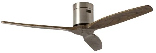 ZEVENTI - SPELLO mennyezeti ventilátor, Wi-Fi Tuya, króm/tölgy + távirányító