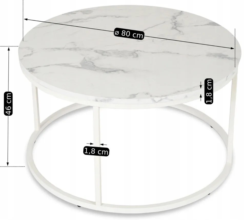 Márványhatású MDF Dohányzóasztal. AGNES MAX