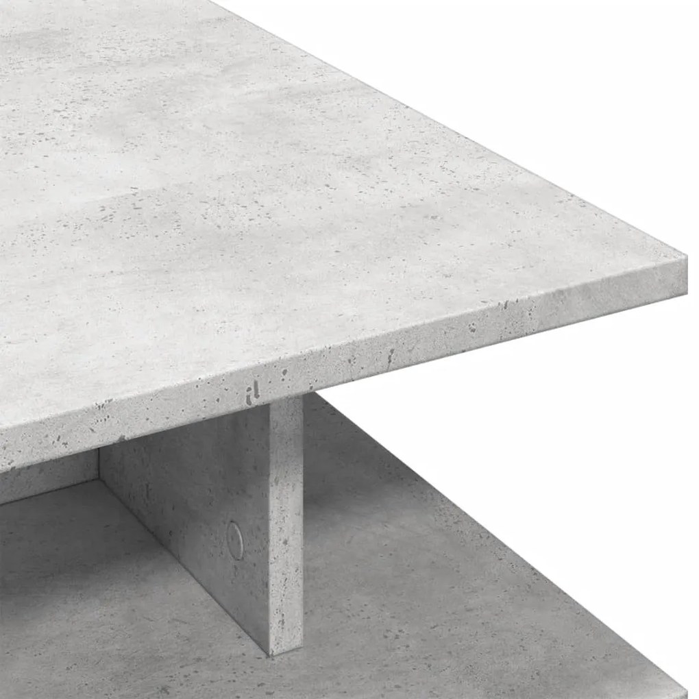 betonszürke szerelt fa dohányzóasztal 102x55x35 cm