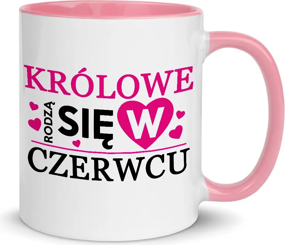 Fehér Bögre Rózsaszín Belső Királynők Születnek Júniusban Lányoknak