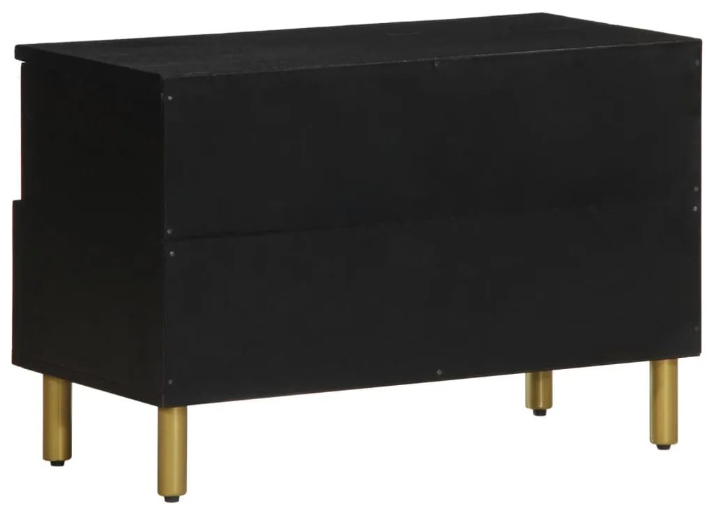 fekete szerelt fa TV-szekrény 70 x 33 x 46 cm