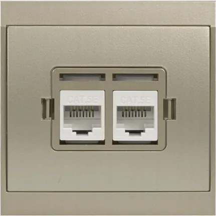 Számítógép aljzat dupla Abex Luna szatén