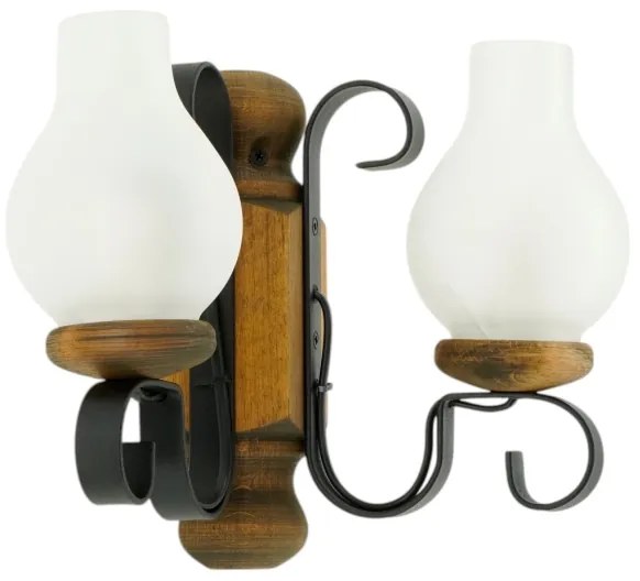 Brilagi - Fali lámpa RUSTIC 2xE14/40W/230V bükkfa/dió