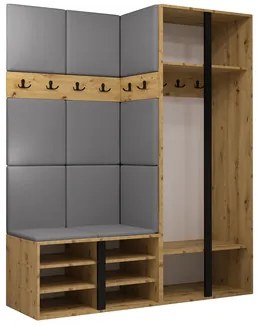 Előszoba Tovenaz XII (artisan tölgy + fekete + kék) (tükörrel). 1104814