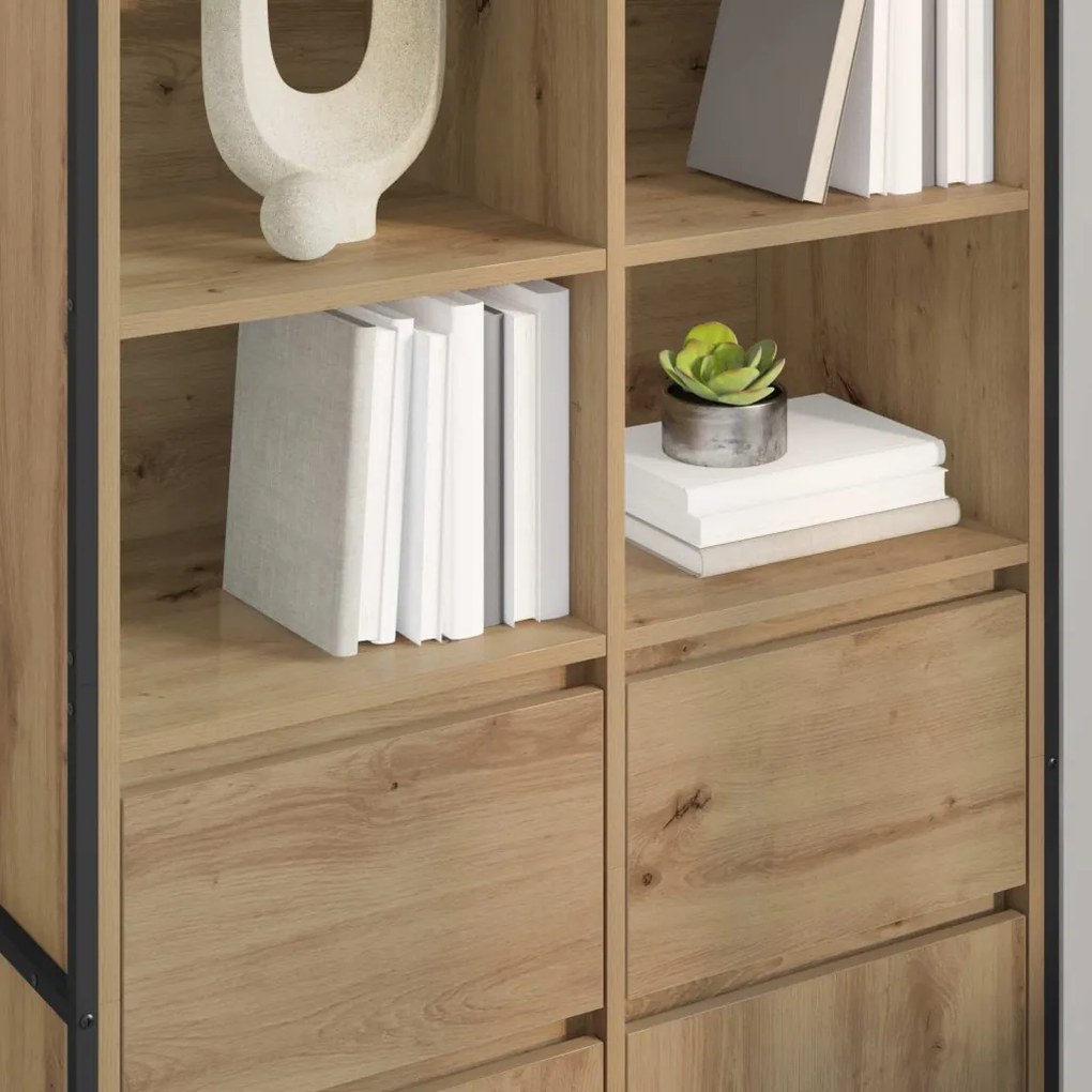 Széf fiókkal 2 pcs Művészi tölgy 81 x 36 x 150.5 cm Faanyag