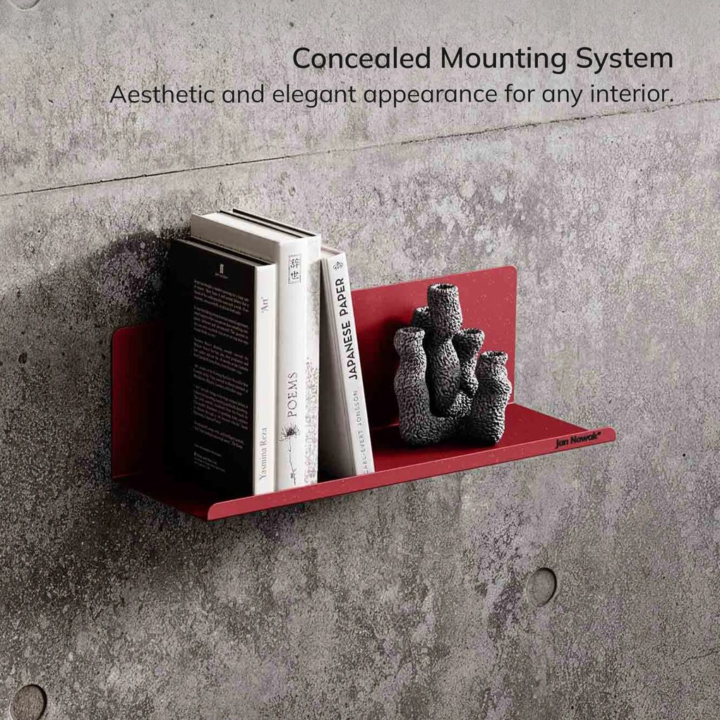 Fali polc JOANNE 400 mm, Modern: piros