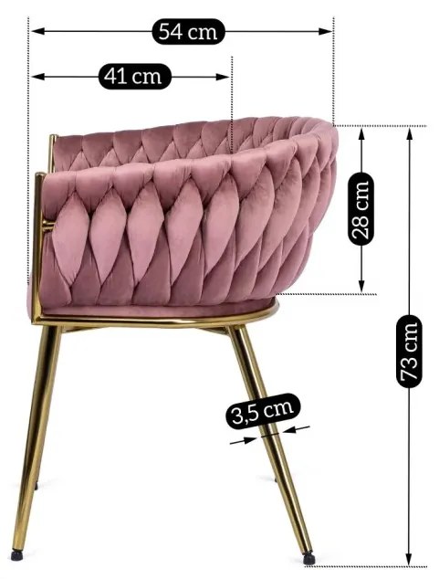 Elegáns Rózsaszín Brásony Étkezőszék CAPRI