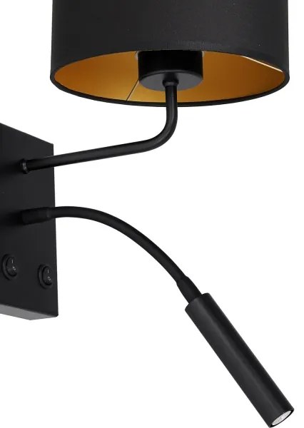 Fali lámpa ARDEN 1xE27/60W + 1xG9/8W fekete/arany