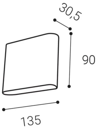 LED2 - LED Kültéri fali lámpa FLAT 2xLED/3W/230V IP65 fekete