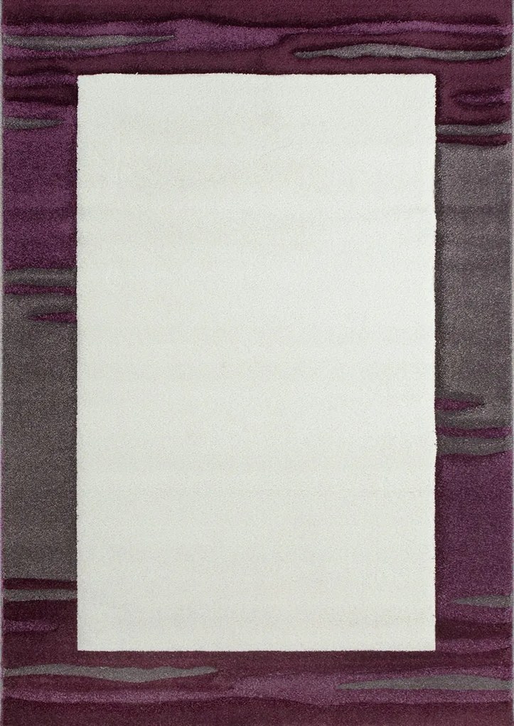 120x170 cm California Szőnyeg krém lila Sűrű Gyapjú