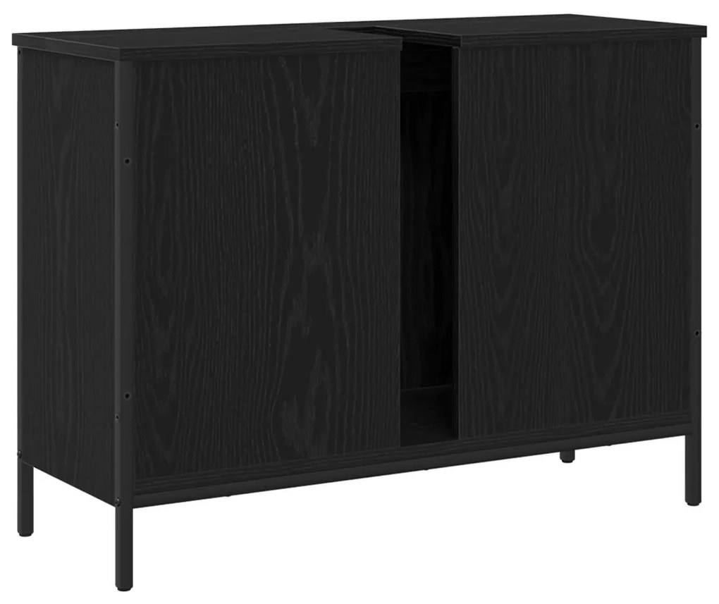 vidaXL Fürdőszobai mosdószekrény Fekete tölgy 80 x 30 x 60 cm Faanyag