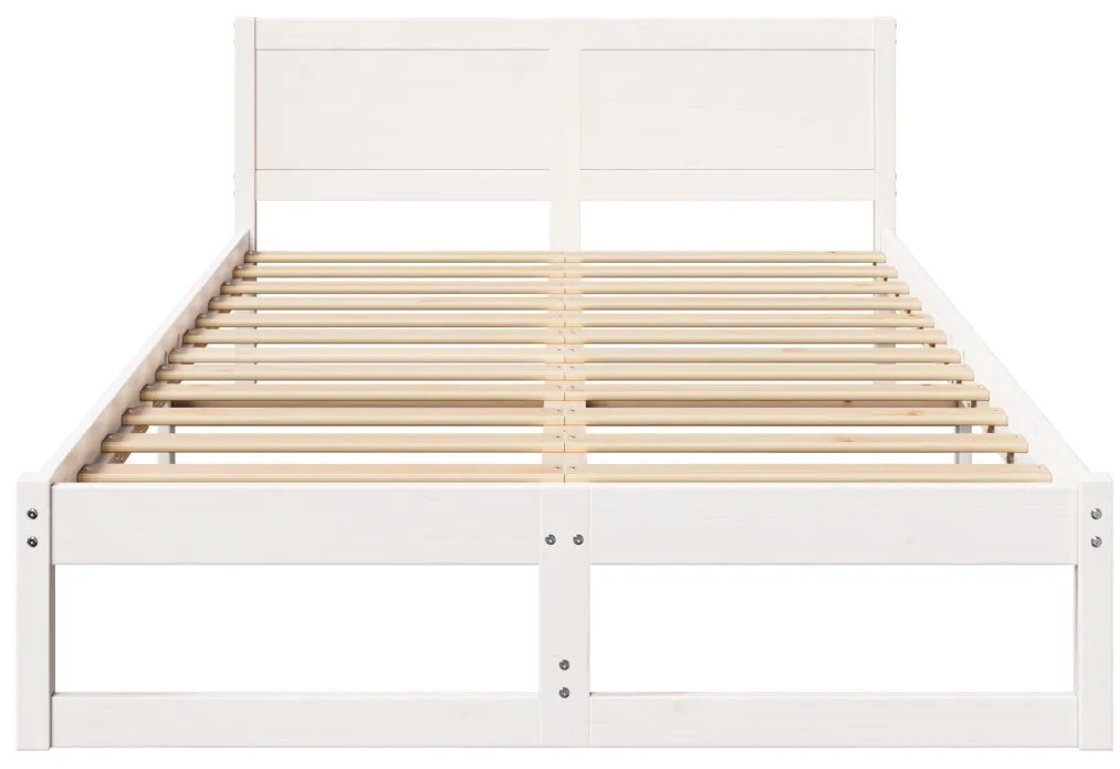 Ágykeret Fehér Fa 120 x 200 cm Tartós Minimalista Ágykeret
