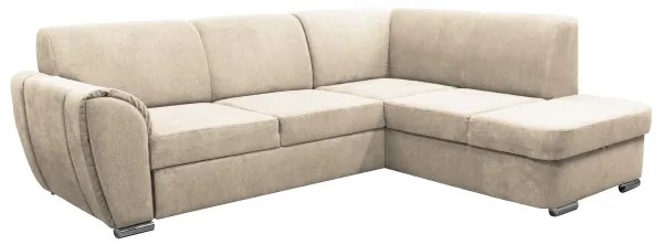 SERPA L-alakú, jobb oldali, kihúzható sarokülőgarnitúra tárolóval, bézs