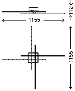 Briloner 3254-042 - LED Szabályozható mennyezeti lámpa TEMPALTE 4xLED/11W/230V