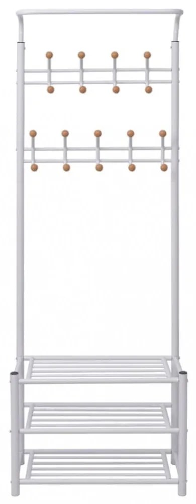 fehér ruhafogas cipőtárolóval 68 x 32 x 182,5 cm
